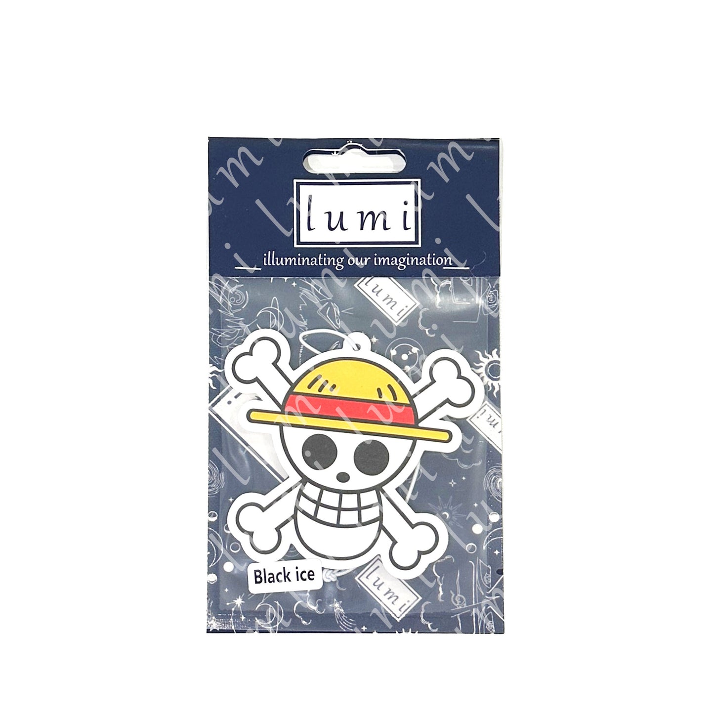 Luffy Gear 5 transformation, One Piece anime air freshener, Luffy Gear 5 scent, One Piece Luffy merchandise, Luffy artwork, straw hat pirates, anime merch, luffy skull