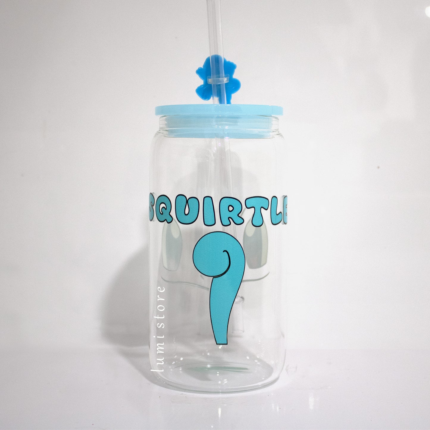 Squirtle Glass Tumbler – a Pokemon-inspired 16oz glass cup! 🐉💖 Perfect for Pokemon lovers or a delightful self-indulgence. Each cup is HANDMADE, ensuring a unique piece. Elevate your sipping experience with this Glass Cup featuring a Colorful Lid and Reusable Straw.