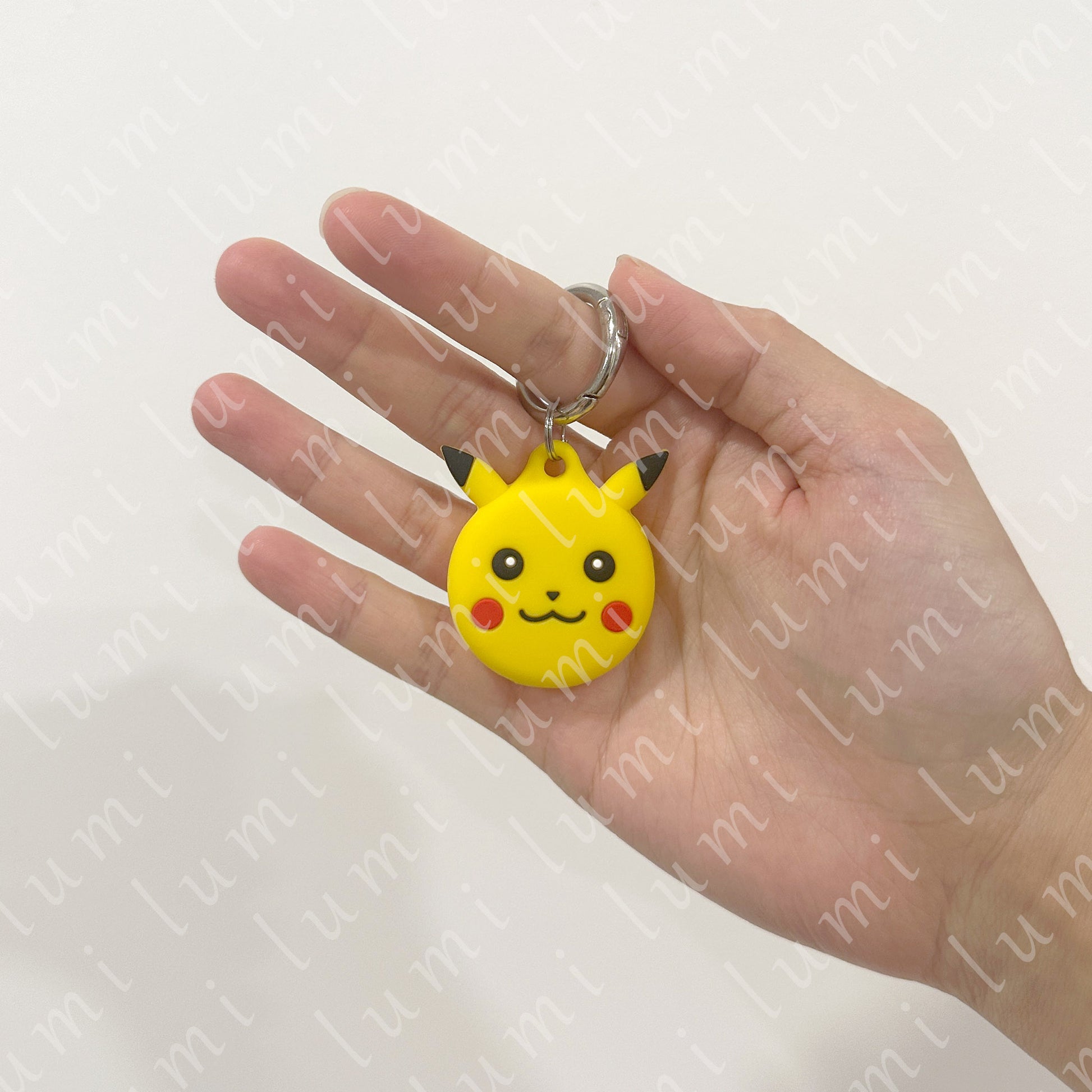 Image of a Pikachu Airtag Keychain Holder, a stylish and functional accessory for Pokémon enthusiasts.
