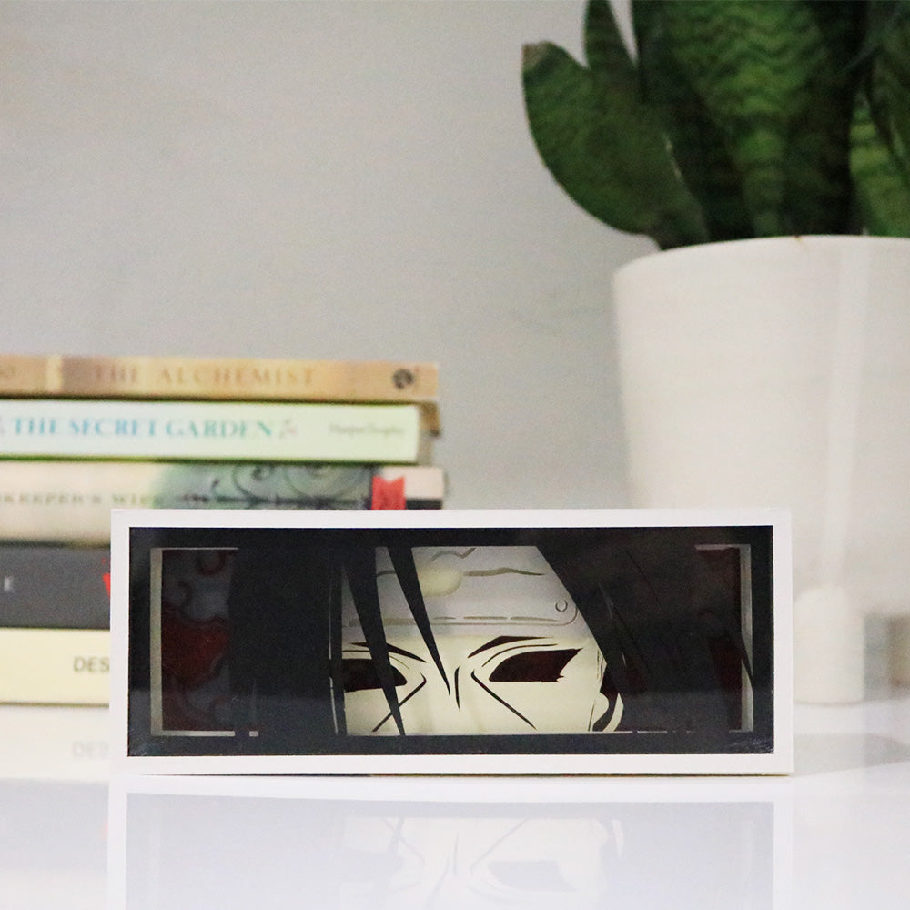 Itachi Uchiha, Naruto shadow box template, Itachi 3D lightbox, anime decor, DIY anime lightbox, Itachi Uchiha digital design, Naruto room decor, anime fan gift, handmade Itachi lightbox template