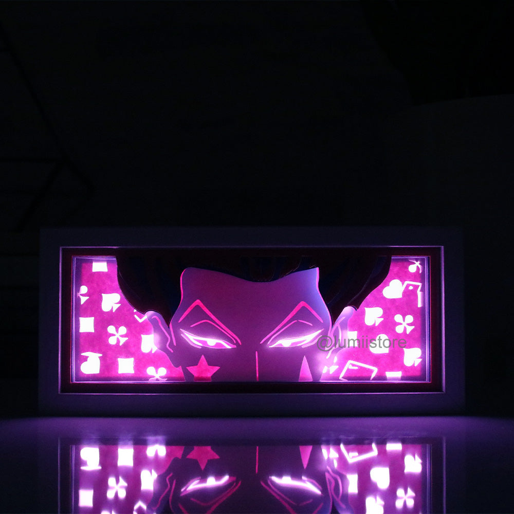 Hisoka from Hunter x Hunter, hxh fan, hxh merch, hisoka merch, hisoka lightbox, hisoka light, gon, killua, hxh light, anime light, anime, anime lightbox, anime fan, anime merch, anime gift, hisoka gift, hxh gift