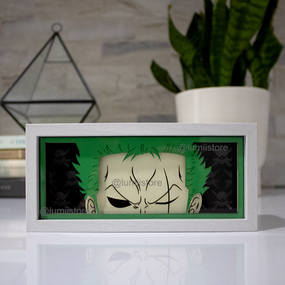 Roronoa Zoro, Straw Hat Pirates, One Piece merchandise, Zoro art, Zoro fan, Zoro nightlight, One Piece art, One Piece fan, One Piece nightlight, anime light, anime lightbox