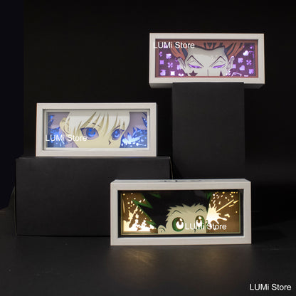 Killua from Hunter x Hunter, hxh fan, hxh merch, killua merch, killua lightbox, anime lightbox, anime lights, anime shadowbox