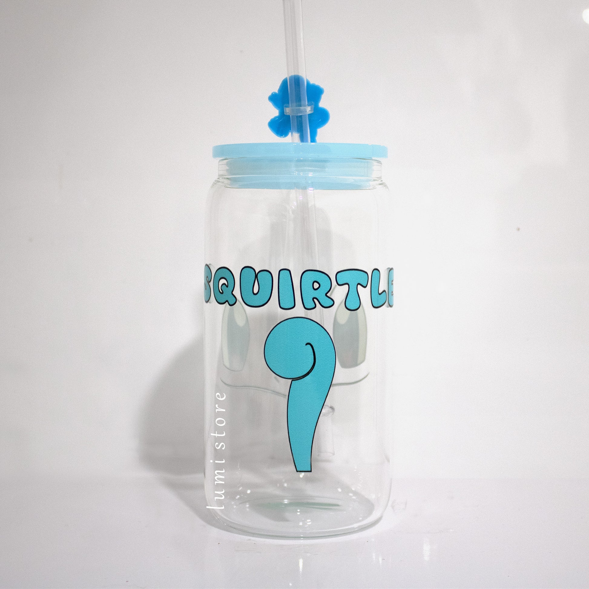 Squirtle Glass Tumbler – a Pokemon-inspired 16oz glass cup! 🐉💖 Perfect for Pokemon lovers or a delightful self-indulgence. Each cup is HANDMADE, ensuring a unique piece. Elevate your sipping experience with this Glass Cup featuring a Colorful Lid and Reusable Straw. 