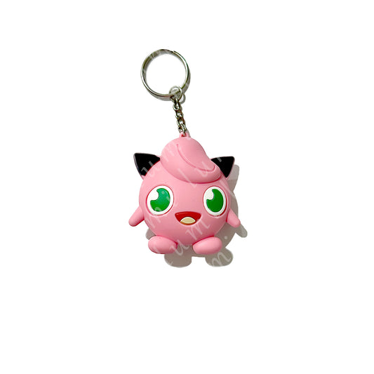 Image of a cute Jigglypuff Keychain, a perfect Pokémon-inspired accessory for your keys.
