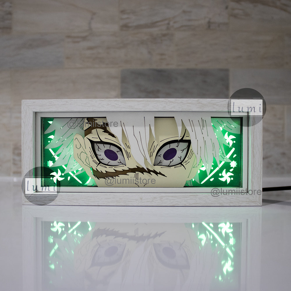 Sanemi Shinazugawa, Nichirin Sword, Wind Hashira, Sanemi 3D lightbox, Demon Slayer anime merchandise, Sanemi art, Wind Breathing art, anime lightbox, anime lights