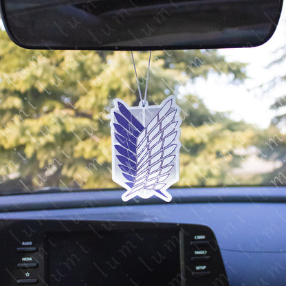 Air freshener featuring the Scout Regiment symbol from Attack on Titan