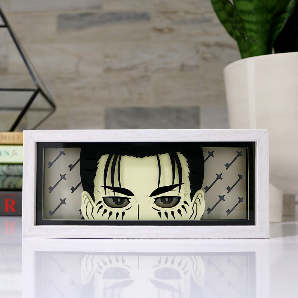 Attack on Titan Eren Lightbox: Vivid, high-quality image of Eren in Titan form, perfect for anime collectors and Attack on Titan AOT fans